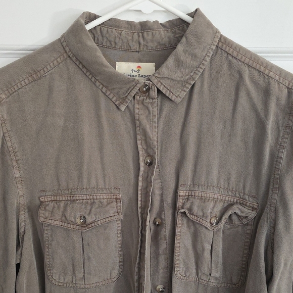 Marine Layer Women's Casual Brown Shirt Size L - Picture 3 of 5